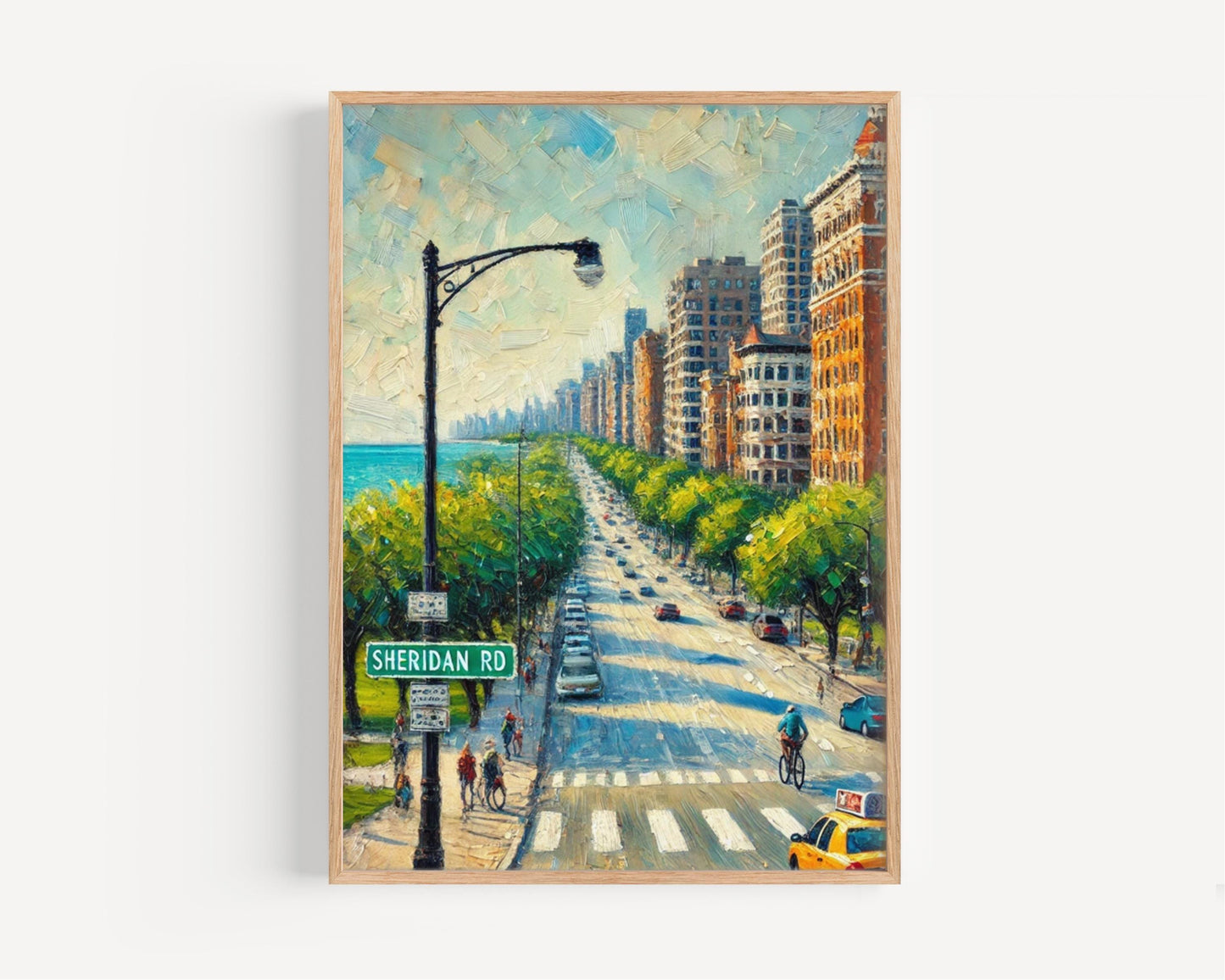 Sheridan Road Wall Art Chicago Print Illinois Art Travel Poster Personalized Gift Home Decor Street Sign Art for Travelers