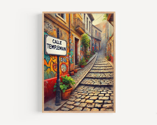 Valparaíso Chile Street Sign Art Print: Colorful Coastal Travel Poster
