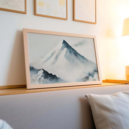 Nature Gift Mountain Wall Art, Snowy Landscape Print, Nature Art for Home Decor, Housewarming & New Home Family Gift