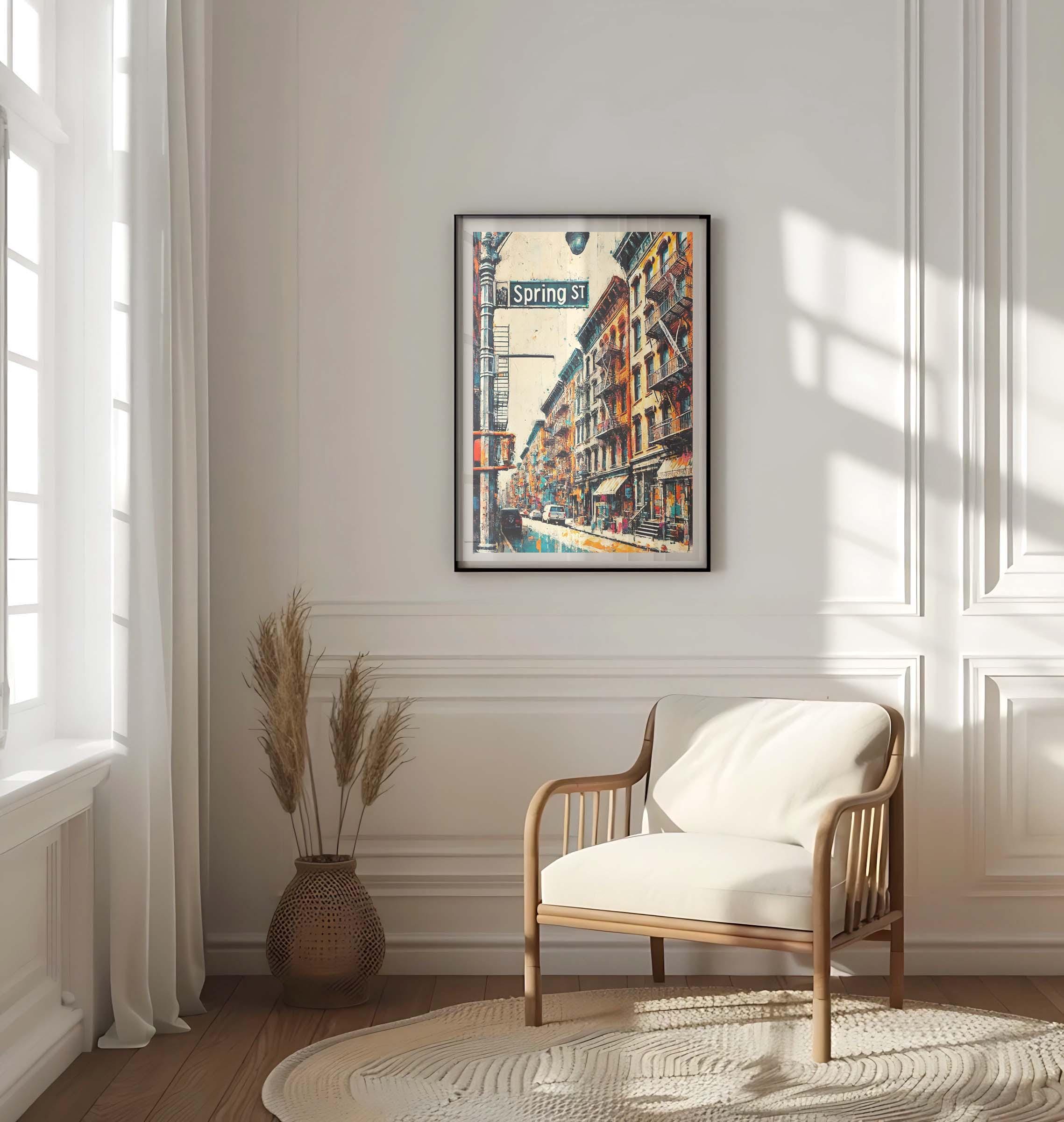 Spring Street Print Minimalist - Manhattan, New York, USA