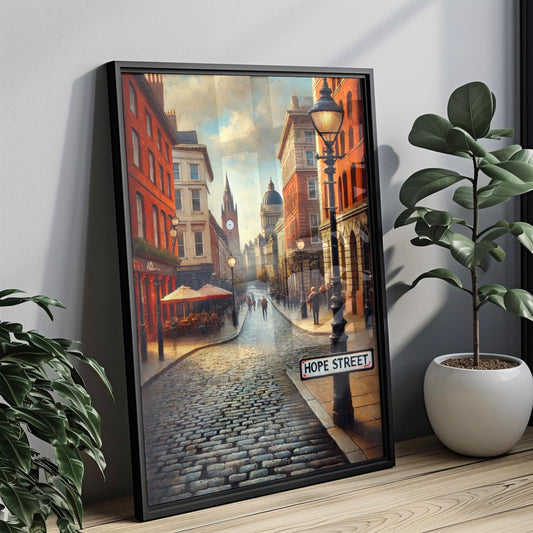 Hope Street Wall Art Print - England Travel Poster, UK Souvenir & Housewarming Gift, British Home Decor, Inspirational UK Art