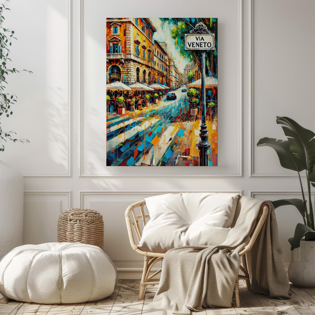 Via Veneto Vintage Print - Rome, Italy