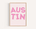 Austin Art Print Minimalist - Austin, Texas, USA
