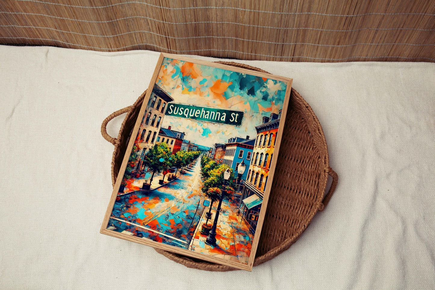 Susquehanna Street Wall Art - Harrisburg PA Travel Print, Susquehanna St Poster, Housewarming Gift, Local City Map Decor