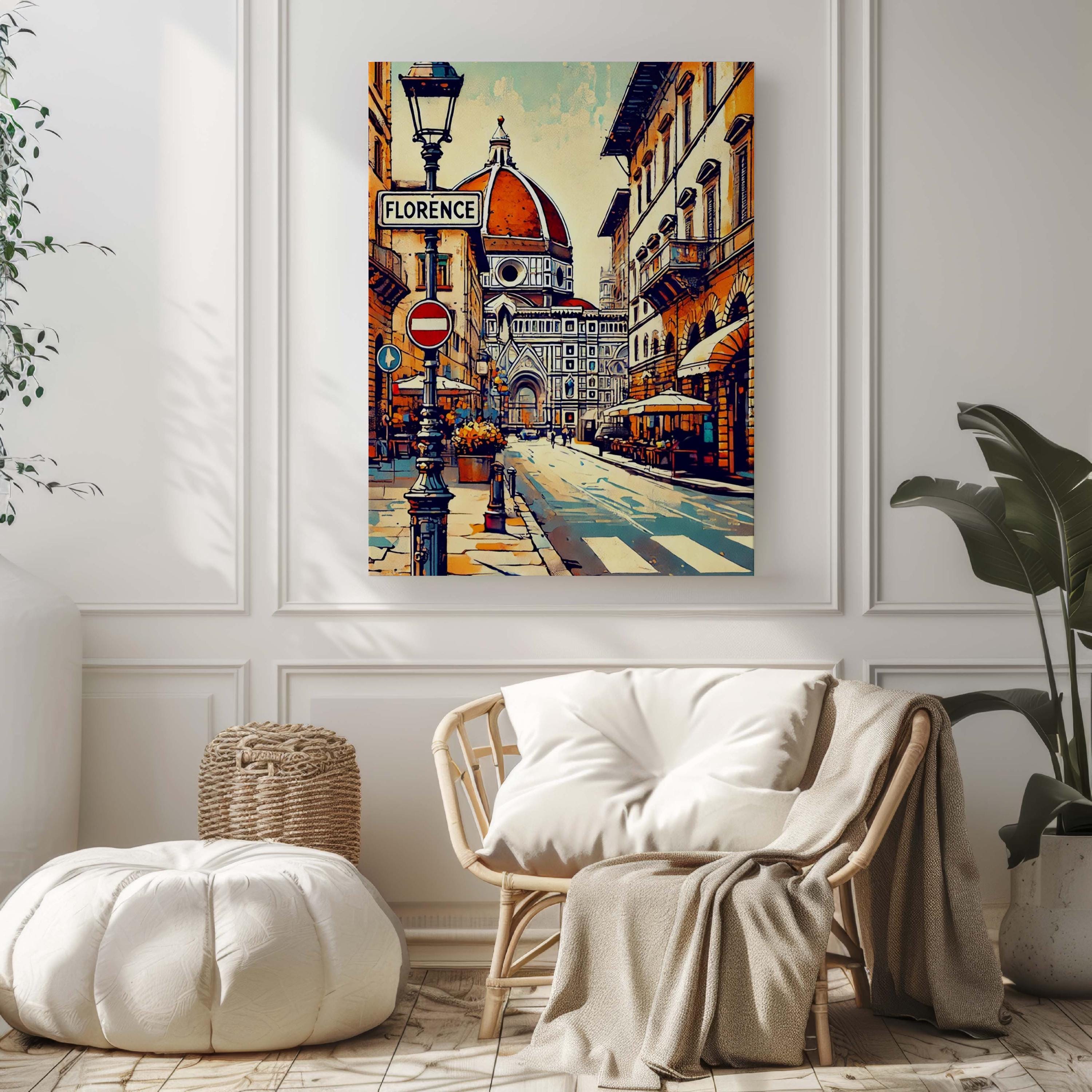 Florence Art Print - Vintage Italy Travel Poster, European Wall Art, Italian Gift & Housewarming Decor, Florence Italy Artwork