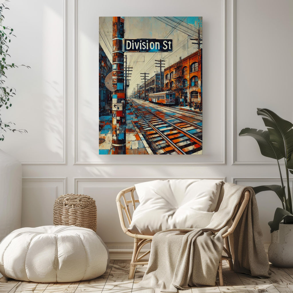 Division Street Wall Art - Portland, Oregon, USA