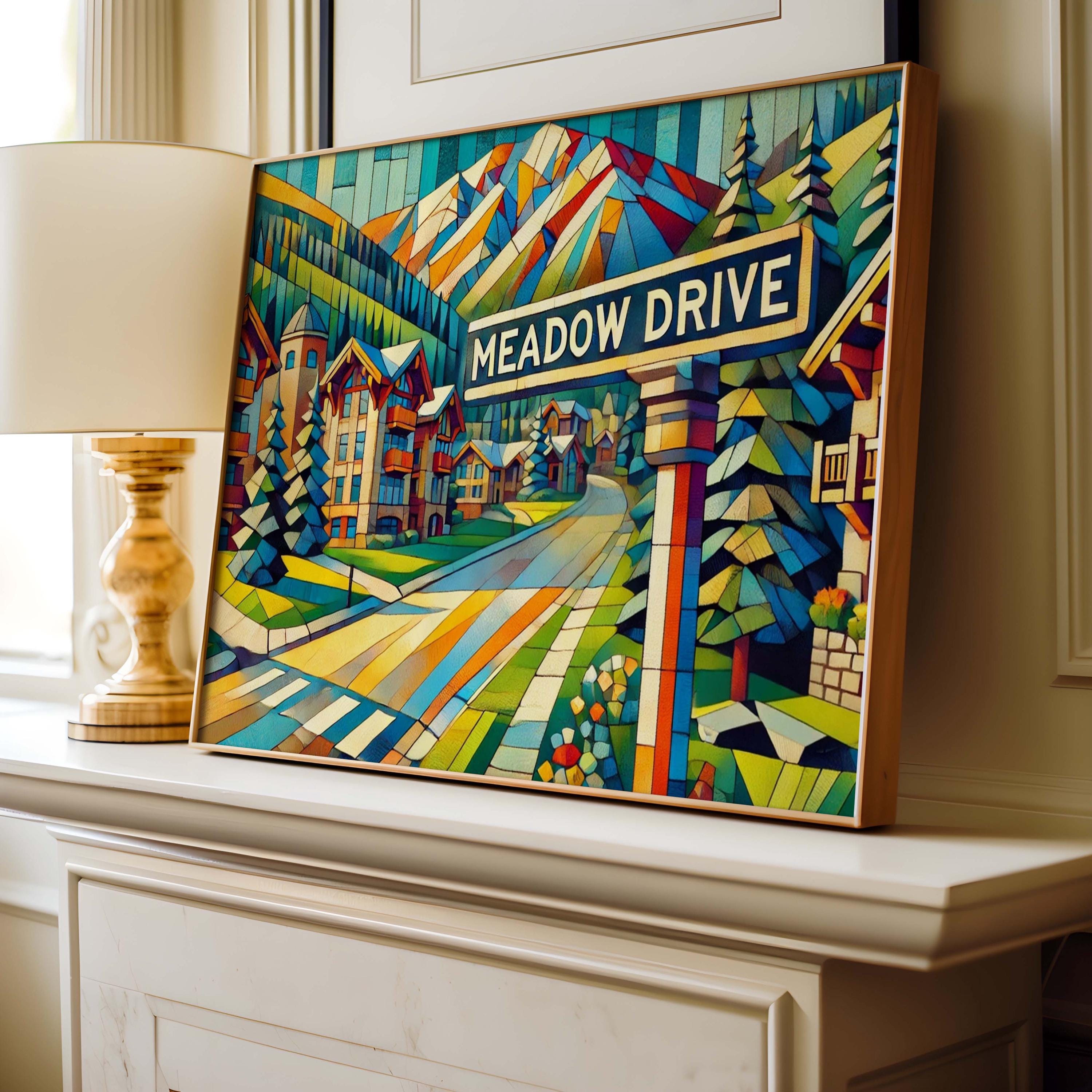 Meadow Drive Print – Vail Colorado Art, Winter Travel Poster, Housewarming Gift, Scenic Meadow Wall Art, Outdoor Landscape Decor