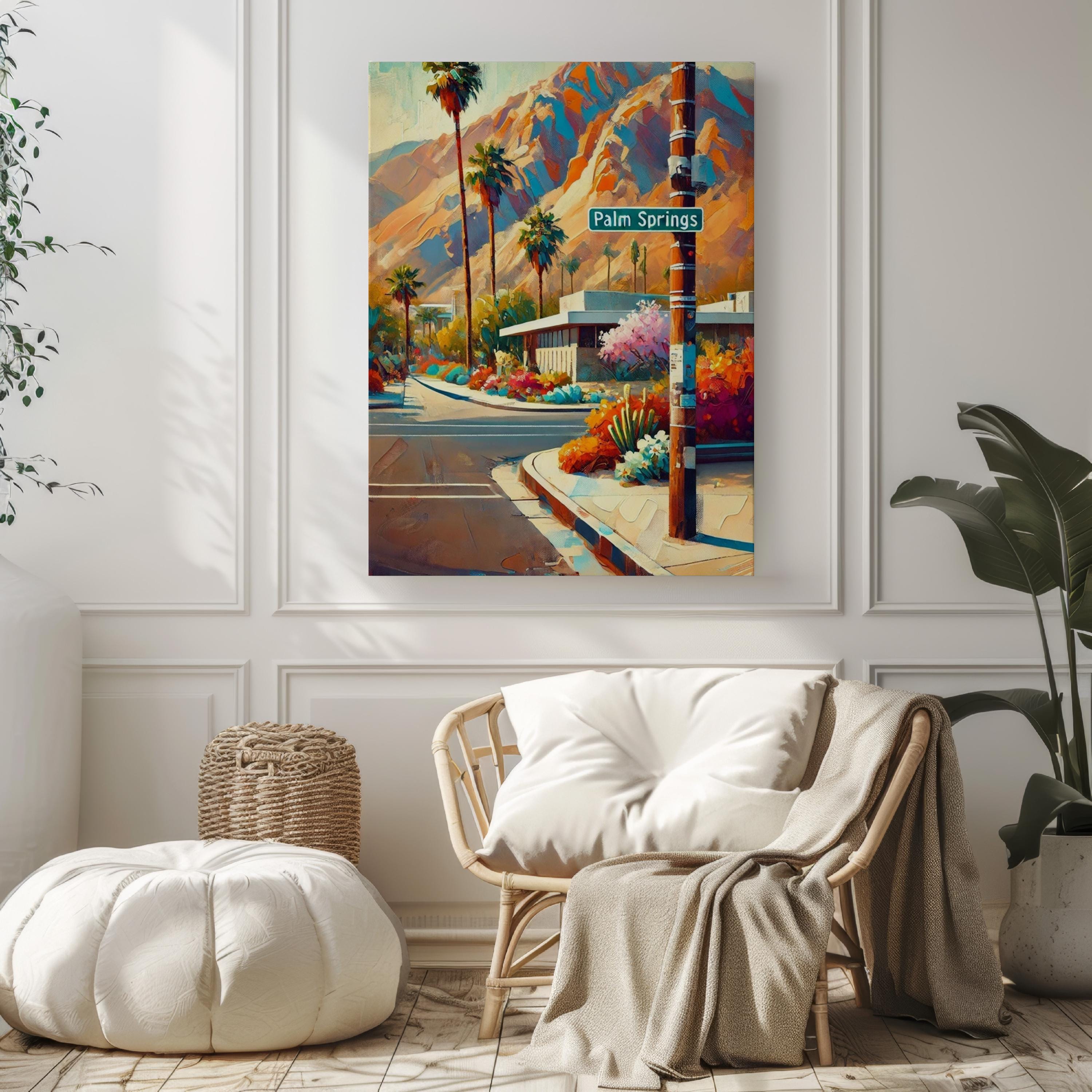 Palm Springs Retro Wall Art - Palm Springs, California, USA