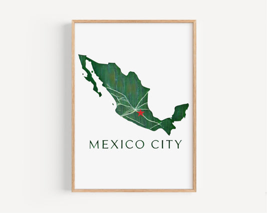 Mexico Wall Art Mexico City Print Travel Decor Housewarming Gift College Dorm Artwork