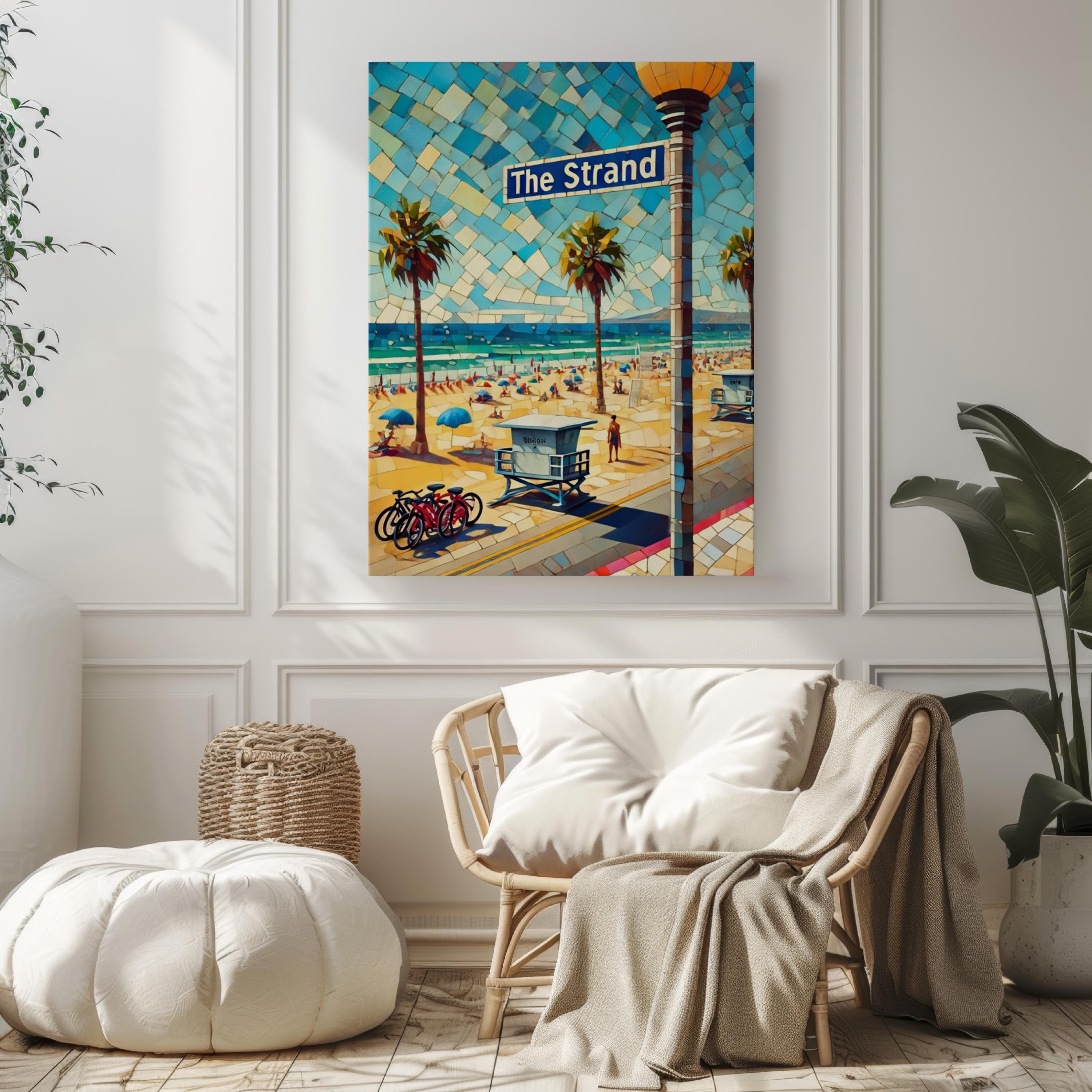 Manhattan Beach Wall Art Print - The Stand Travel Poster, California Souvenir Gift, Coastal Home Decor, Beach House Print
