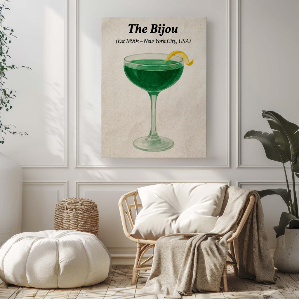 Bijou Cocktail Art Print Jewel-Tone