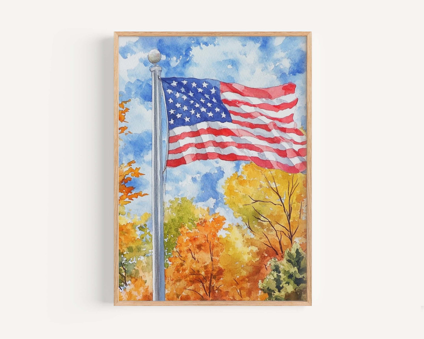 American Flag Artwork | USA Wall Art Patriotic Print | United States Home Decor | American Flag Poster for Living Room or Office