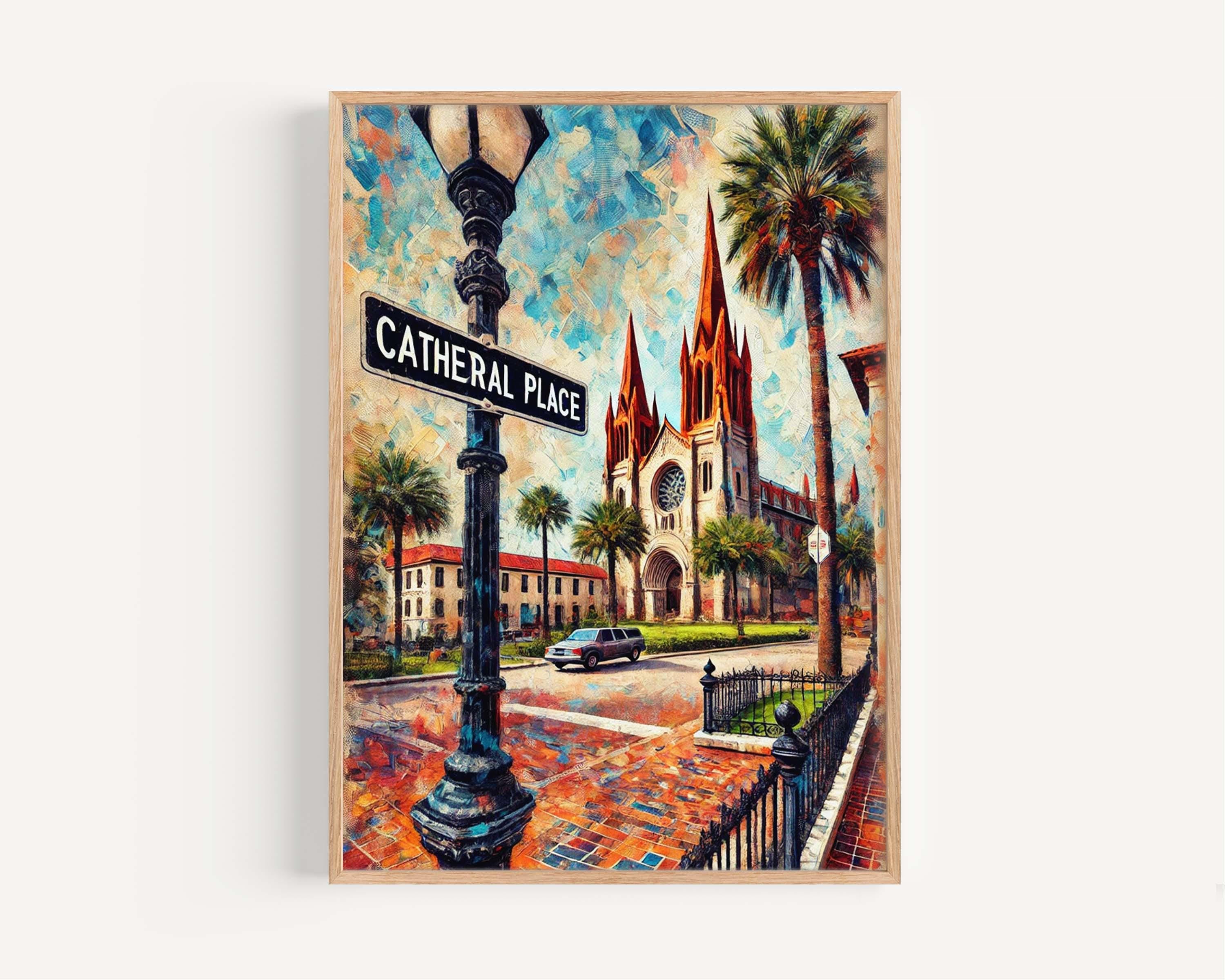 Cathedral Place Print Vintage - St. Augustine, Florida, USA