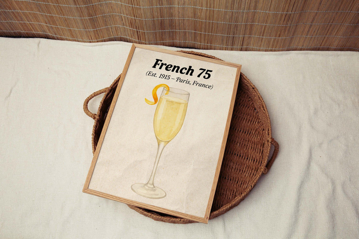 French 75 Cocktail Wall Art