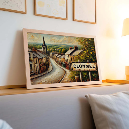 Clonmel Art Print - Ireland Travel Poster, Clonmel Wall Art, European City Gift, Housewarming Decor, Unique Ireland Art Illustration