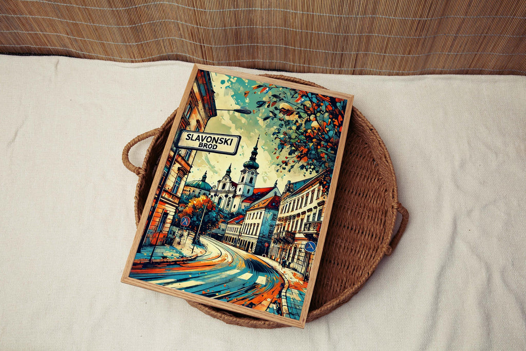 Slavonski Brod Cityscape Poster - Slavonski Brod, Croatia
