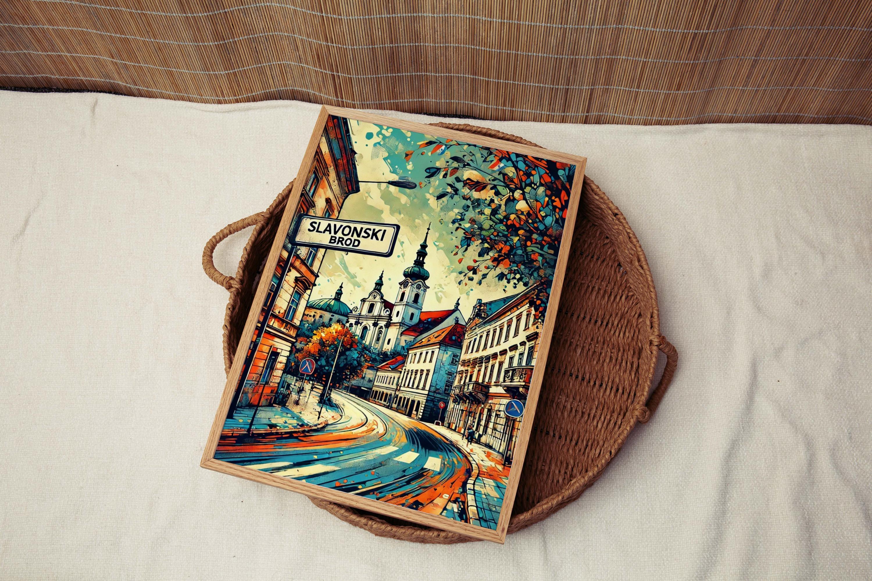 Slavonski Brod Cityscape Poster - Slavonski Brod, Croatia