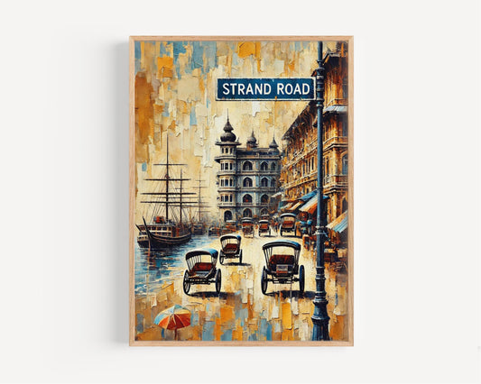 Strand Road Wall Art, Yangon Print, Myanmar Travel Decor, Cityscape Poster, Riverside Boulevard, Cultural Home Wall Art, Travel Gift