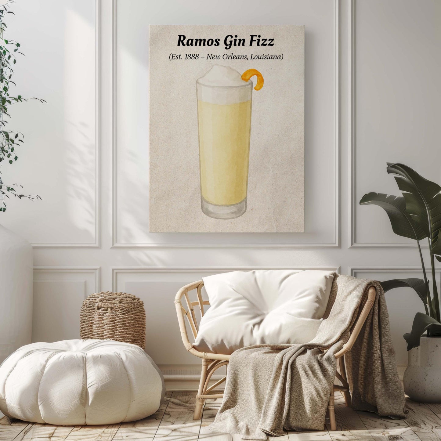 Ramos Gin Fizz Cocktail Art