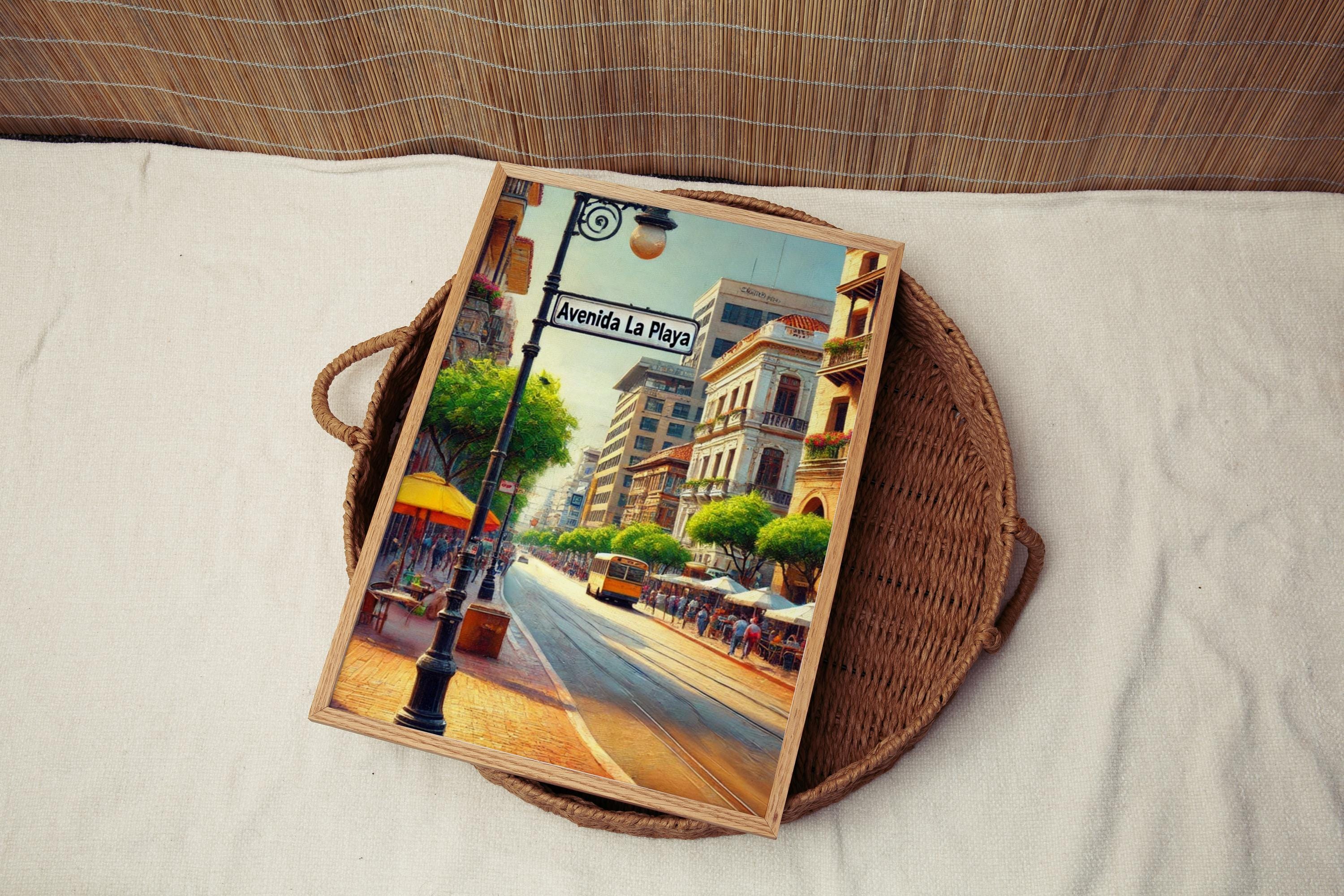 Avenida La Playa Wall Art Print - Medellin Colombia Travel Poster, Housewarming Gift, South America Decor, Colombia Art Illustration