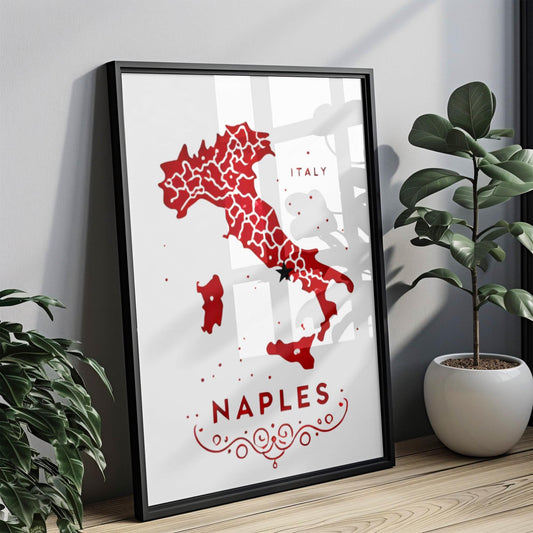 Italy Naples Wall Art Print, Travel Decor, Italy Gift, Housewarming & College Room Wall Artwork, Coastal Home Decoration