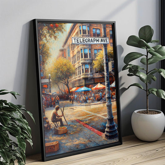 Telegraph Ave Wall Art - Berkeley Print California Travel Poster, Personalized City Gift, Unique State Souvenir Home Decor