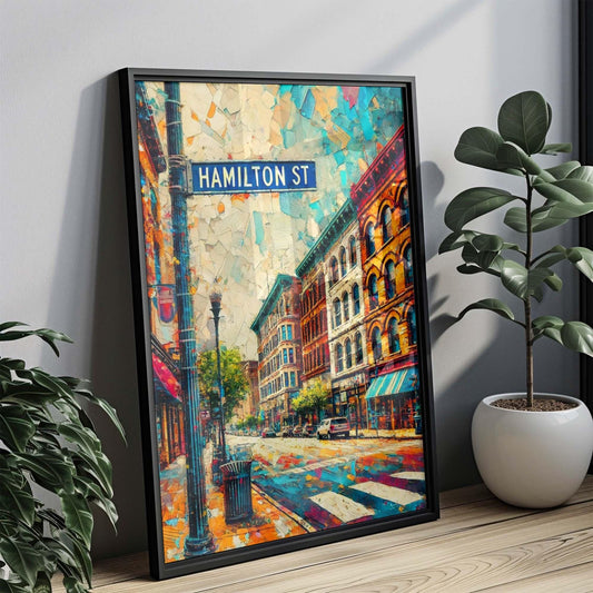 Allentown Art Hamilton Street Wall Art Print - Pennsylvania Travel Poster, Allentown Gift, Housewarming Decor