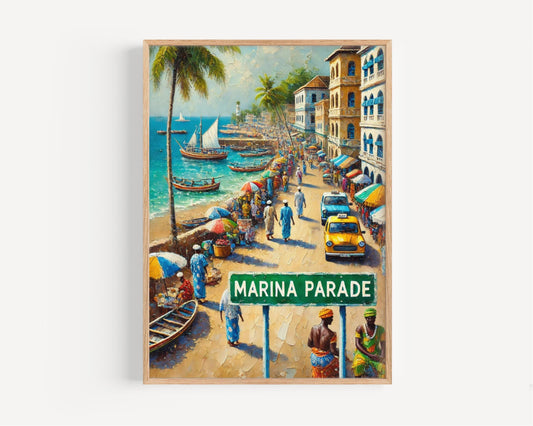 Marina Parade Wall Art, Banjul Print, The Gambia Art, Street Scene Decor, Travel Souvenir, Home Gift, Museum-Grade Paper, Vibrant Finish