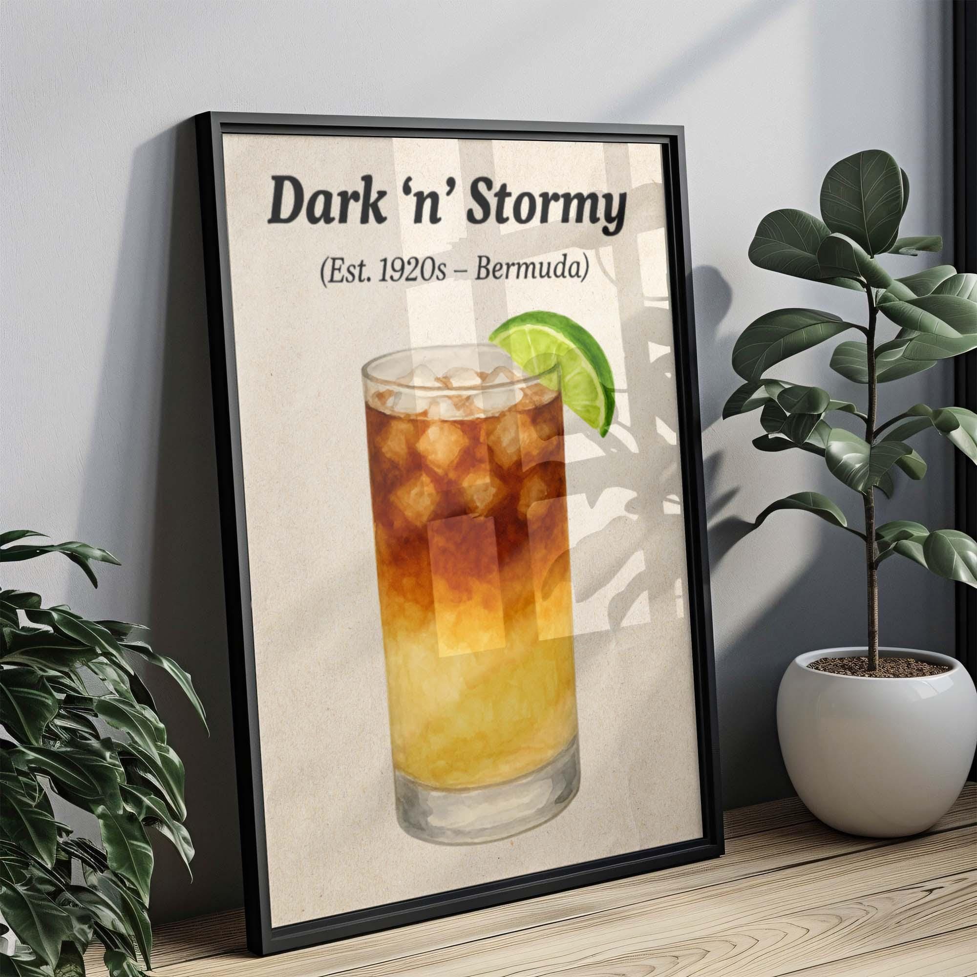 Dark 'N' Stormy Cocktail Print Minimalist