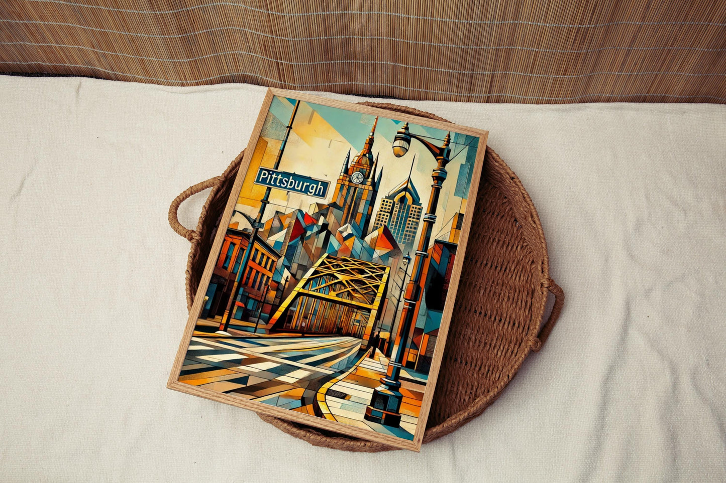 Pennsylvania Pittsburgh Wall Art Print - Travel Poster & USA Home Decor, Housewarming Gift, Pennsylvania City Map Poster