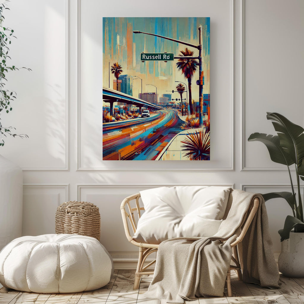 Russell Rd Vintage Print - Las Vegas, Nevada, USA