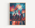 Patriotic NYC Skyline | Abstract Wall Art | Patriotic Wall Art | USA Poster | United States | American Independence Artwork for Home Decor