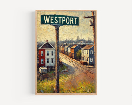 Art Westport Wall Art Baltimore Print Travel Poster Maryland Decor Housewarming Gift USA Travel Print