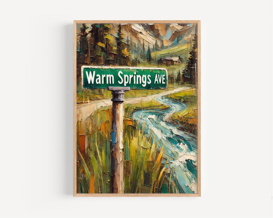 Warm Springs Avenue Wall Art, Boise Print, Idaho Art, “City” Gift, Travel Souvenir, Travel Poster,  “State” Art, PERSONALIZED GIFT