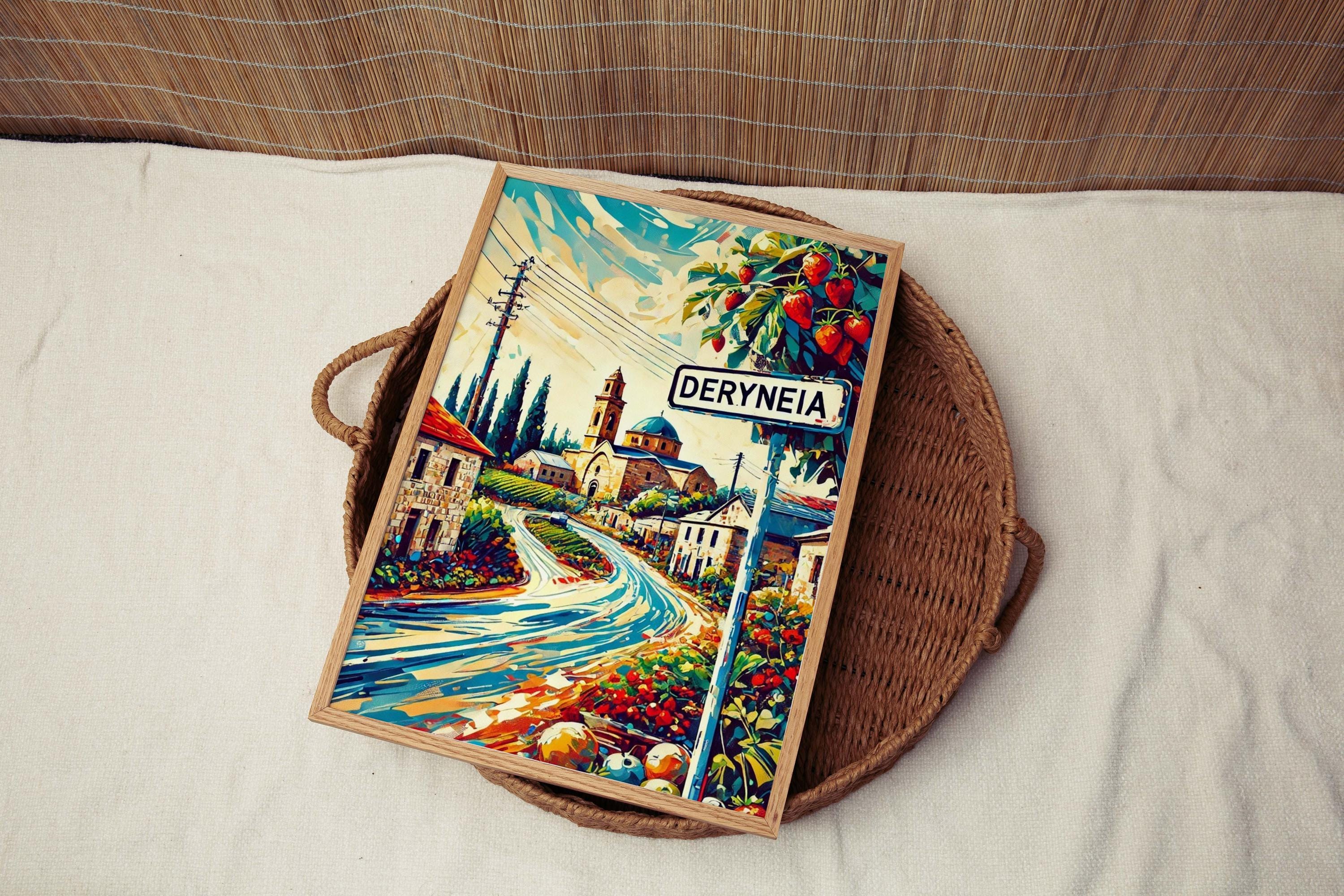 Deryneia City Map Print - Deryneia, Cyprus