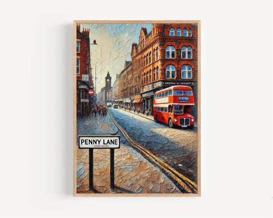 Wall Art Penny Ln Liverpool Print England Travel Poster City Gift Housewarming England Artwork