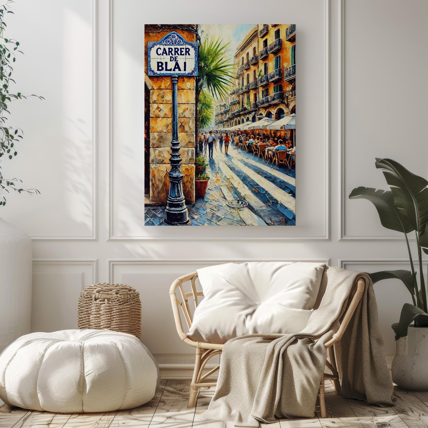 Barcelona Street Scene Print: Carrer de Blai, Spain Travel Poster