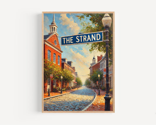 The Strand Wall Art, New Castle Print, Delaware Art, “City” Gift, Travel Souvenir, Travel Poster,  “State” Art, PERSONALIZED GIFT