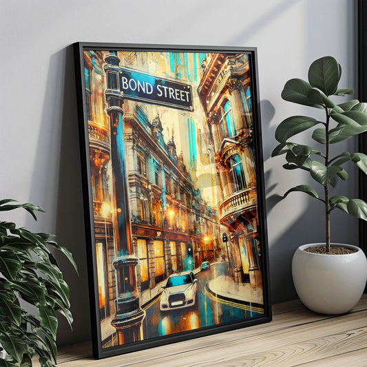 Bond Street Wall Art London Print, UK Travel Poster, Modern Home Decor, Housewarming Gift, British Cityscape, Travel Artwork, UK Gift Idea