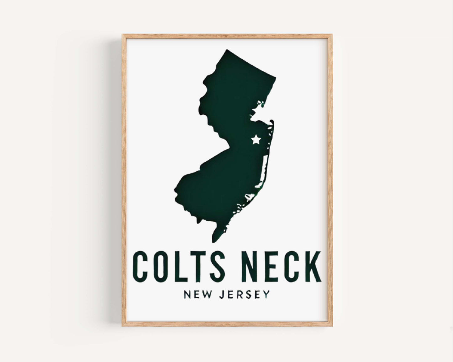 Colts Neck Print New Jersey Wall Art Map Travel Decor NJ Gift Housewarming College Room Decor