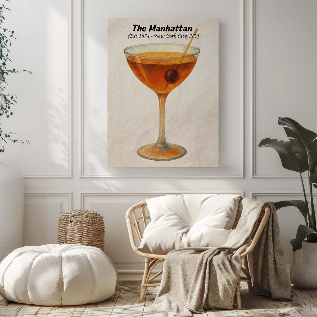Manhattan Cocktail Wall Art Vintage