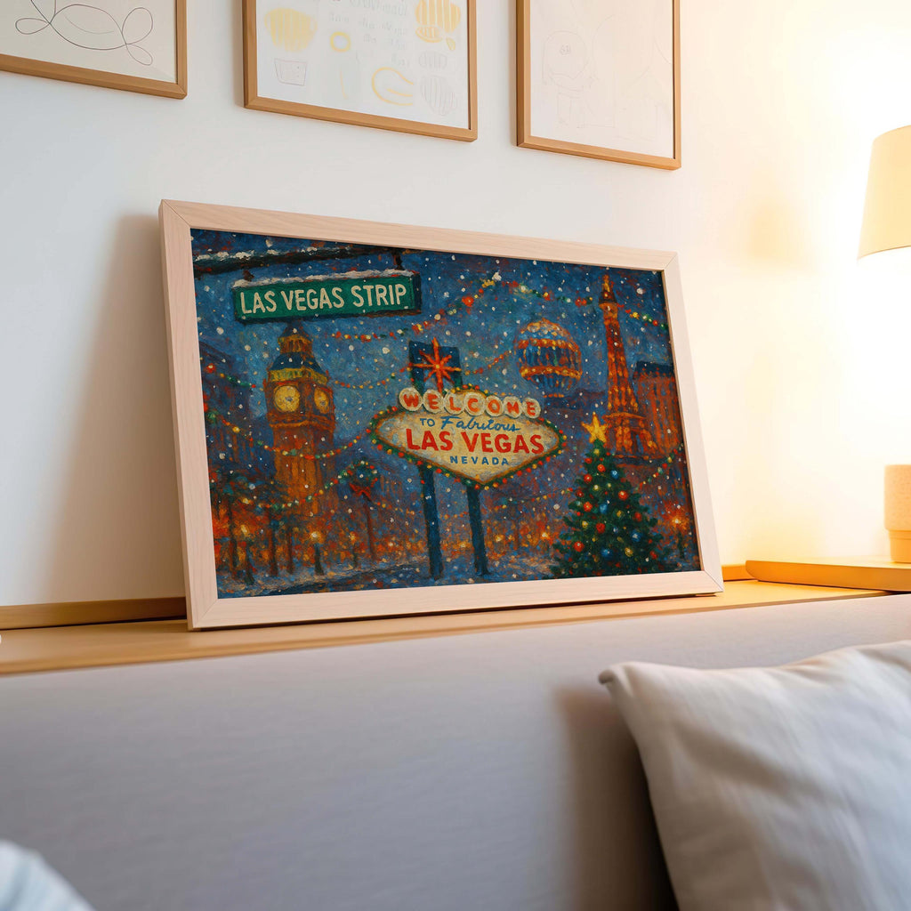 Las Vegas Strip Christmas Print - Las Vegas, Nevada, USA