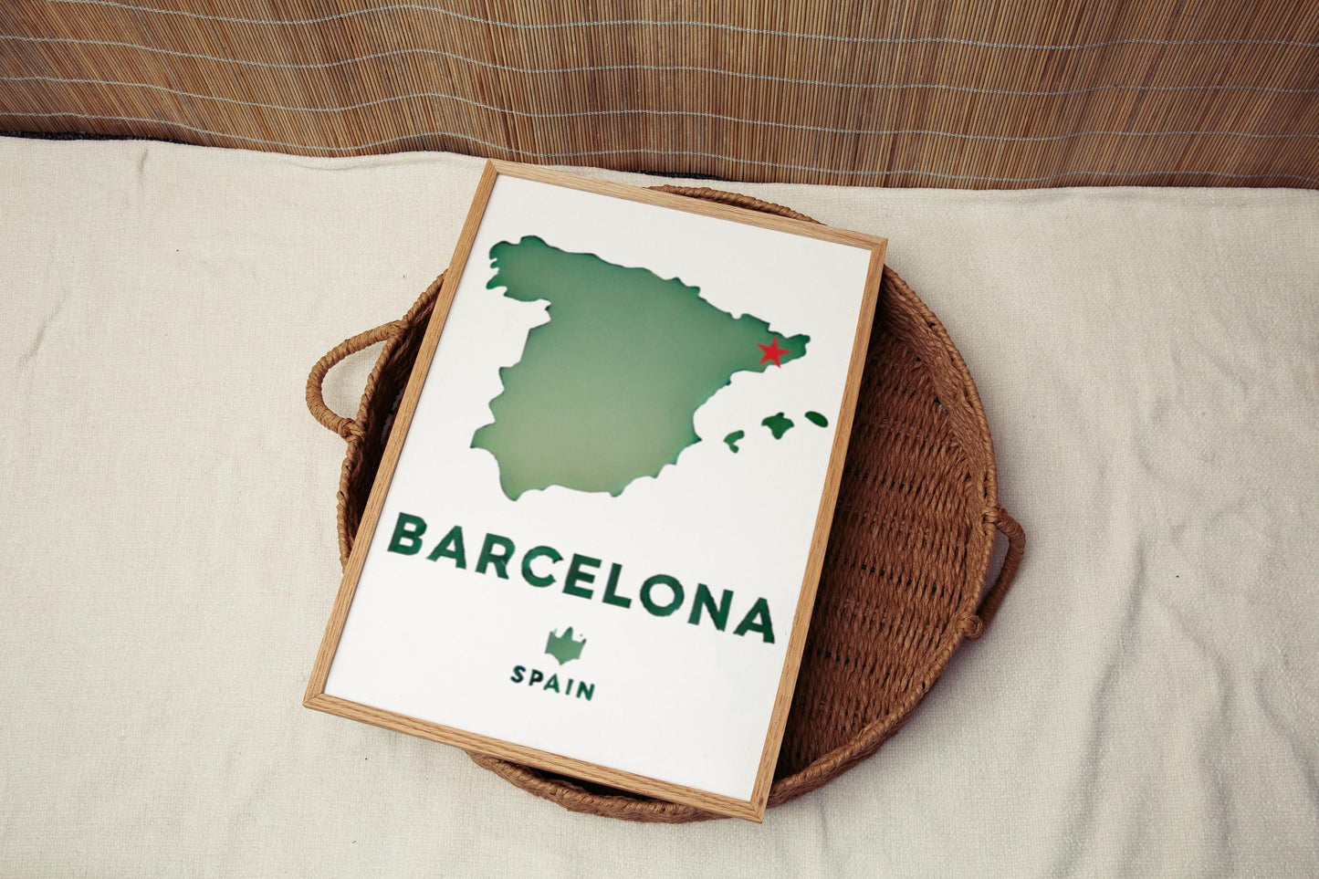 Barcelona Wall Art Print – Spain Travel Decor, Barcelona Gift, College Dorm Artwork, Housewarming & Home Decoration Poster