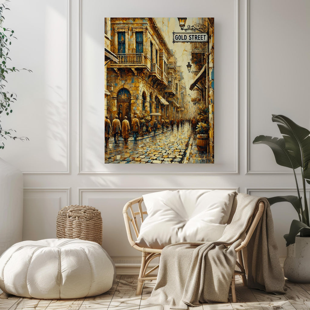 Gold Street Wall Art Vintage - Athens, Greece