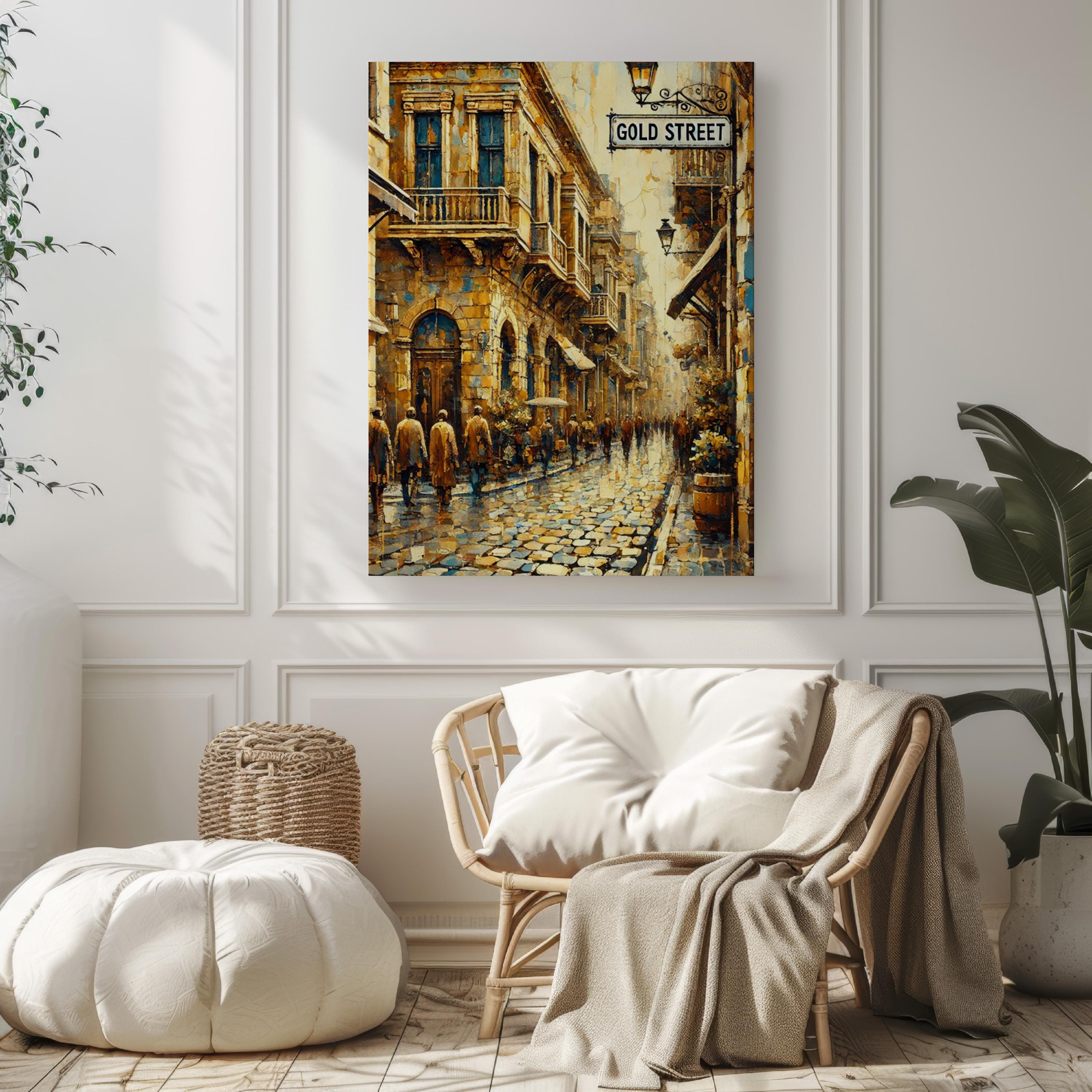 Gold Street Wall Art Vintage - Athens, Greece