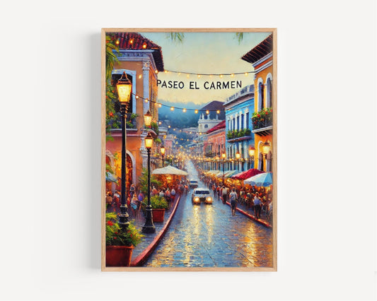Paseo El Carmen Wall Art, Santa Tecla Print, El Salvador Cityscape, Travel Poster, Fine Art Home Decor, Gift for Travelers, Souvenir Artwork