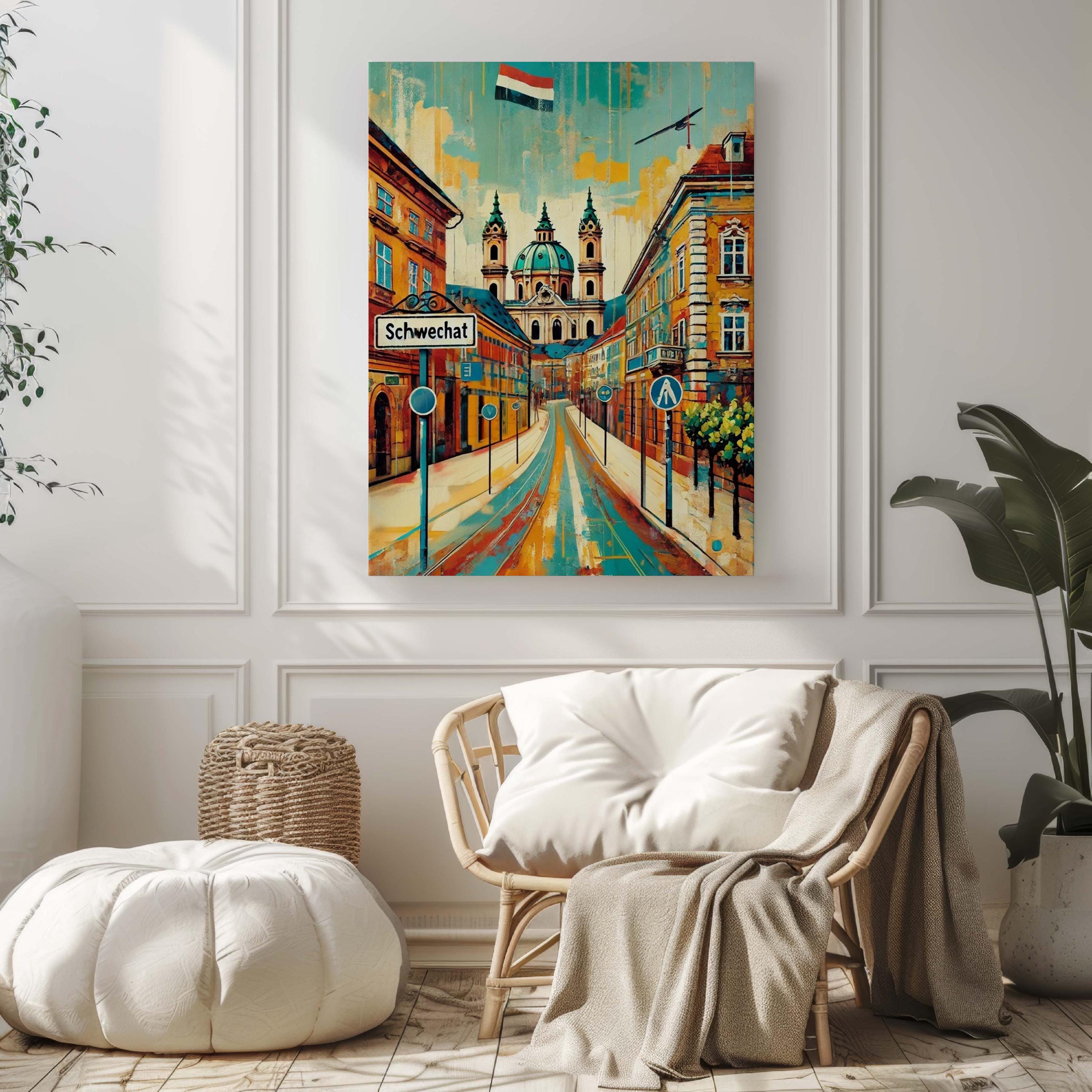 Schwechat Art Print - Austria City Travel Poster, European Wall Art, Housewarming Gift, Schwechat Travel Print, Austria Home Decor