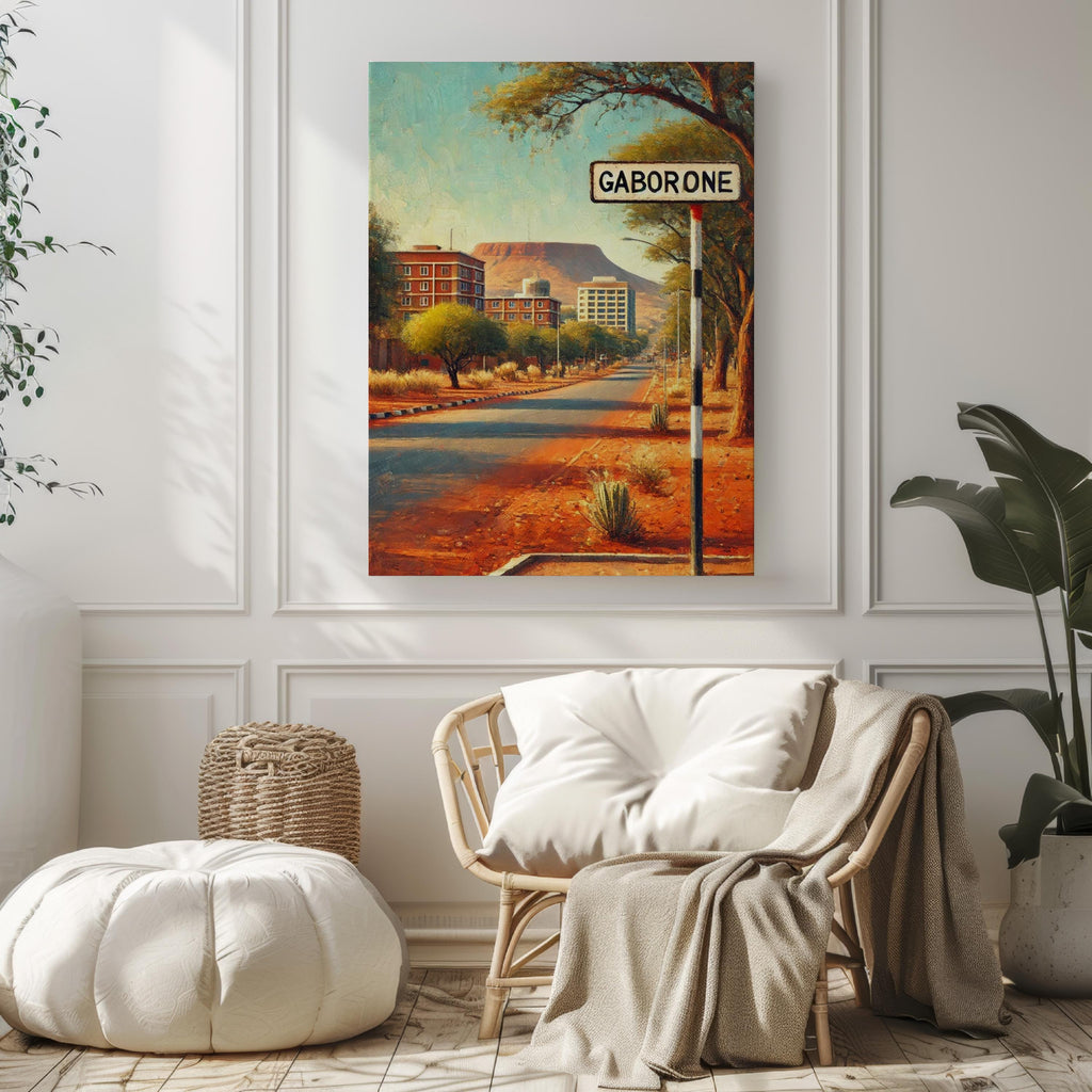 Gaborone Print Map - Botswana