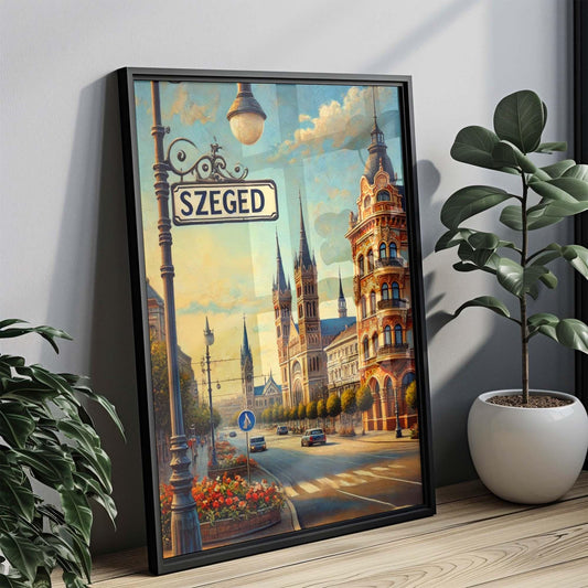 Szeged Art Wall Print - Hungary City Travel Poster, European Artwork, Housewarming Gift, Szeged Wall Decor, Hungary Travel Print