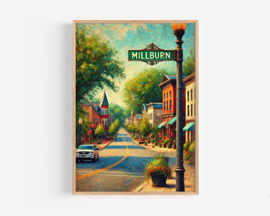 New Jersey Millburn Wall Art Print - Travel Poster USA Decor, New Jersey Gift, Housewarming & America Art Decor